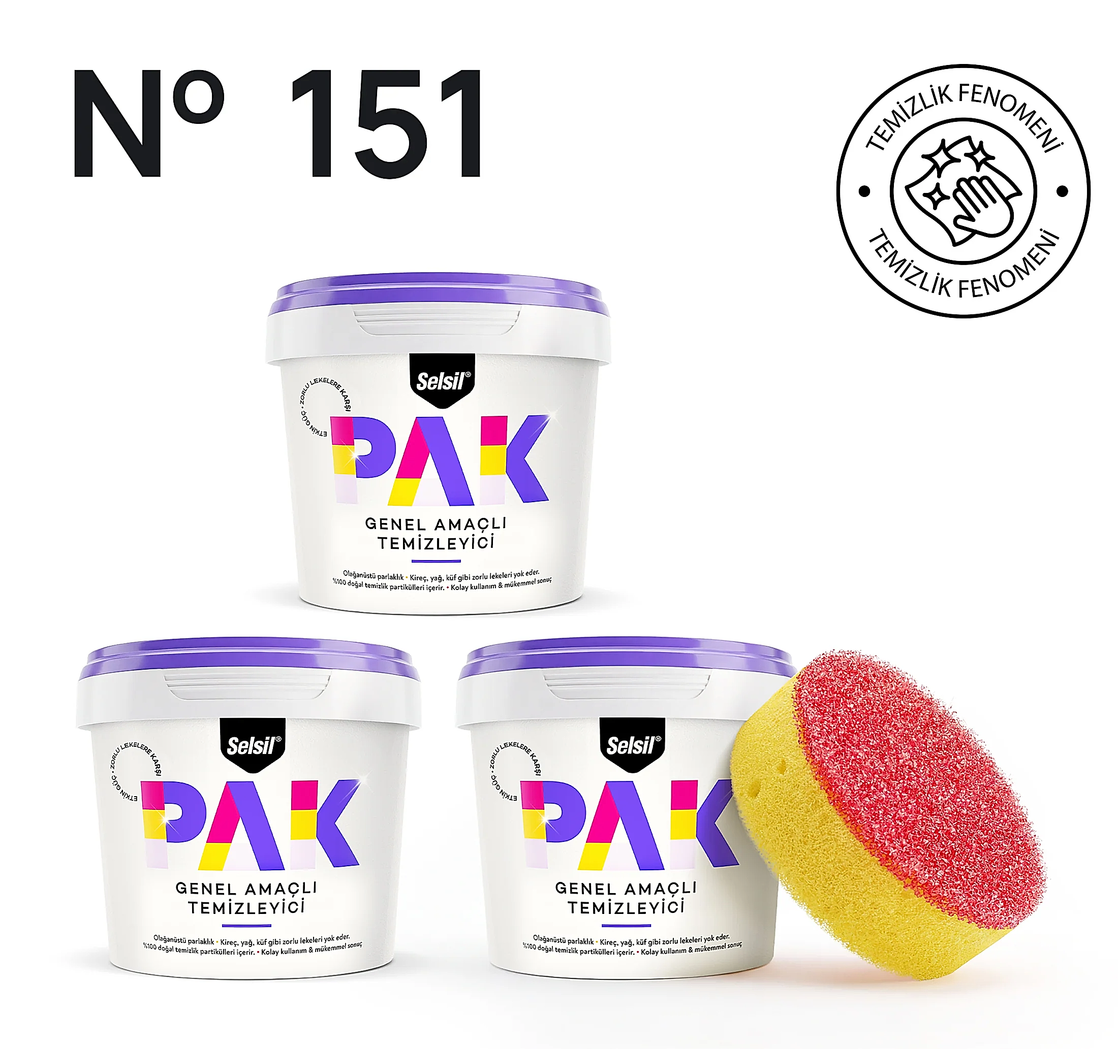 3 x Selsil Pak Krem 500gr (Sünger Hediyeli)