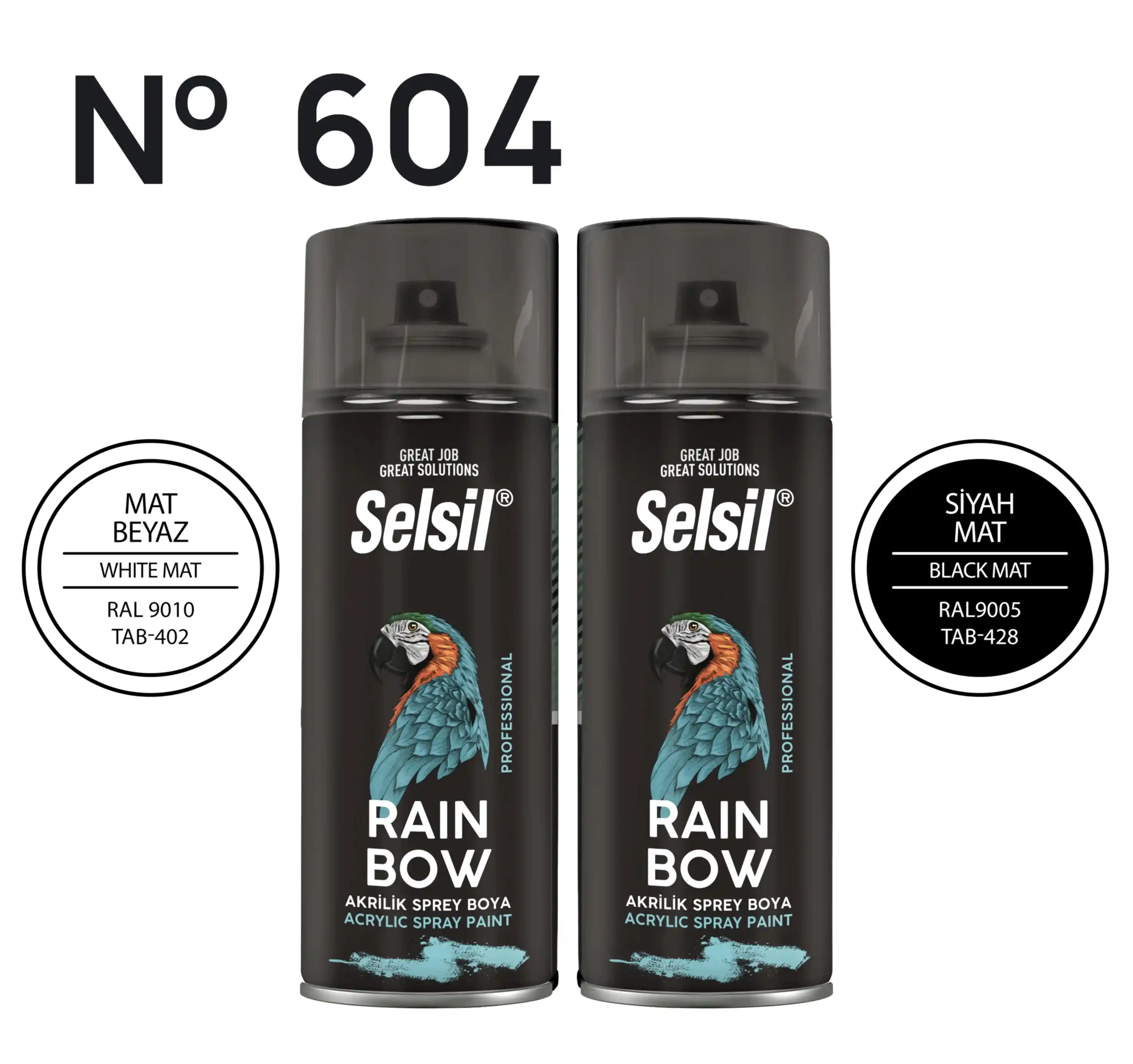 2 x Sprey Boya Mat (Siyah & Beyaz) 400ml