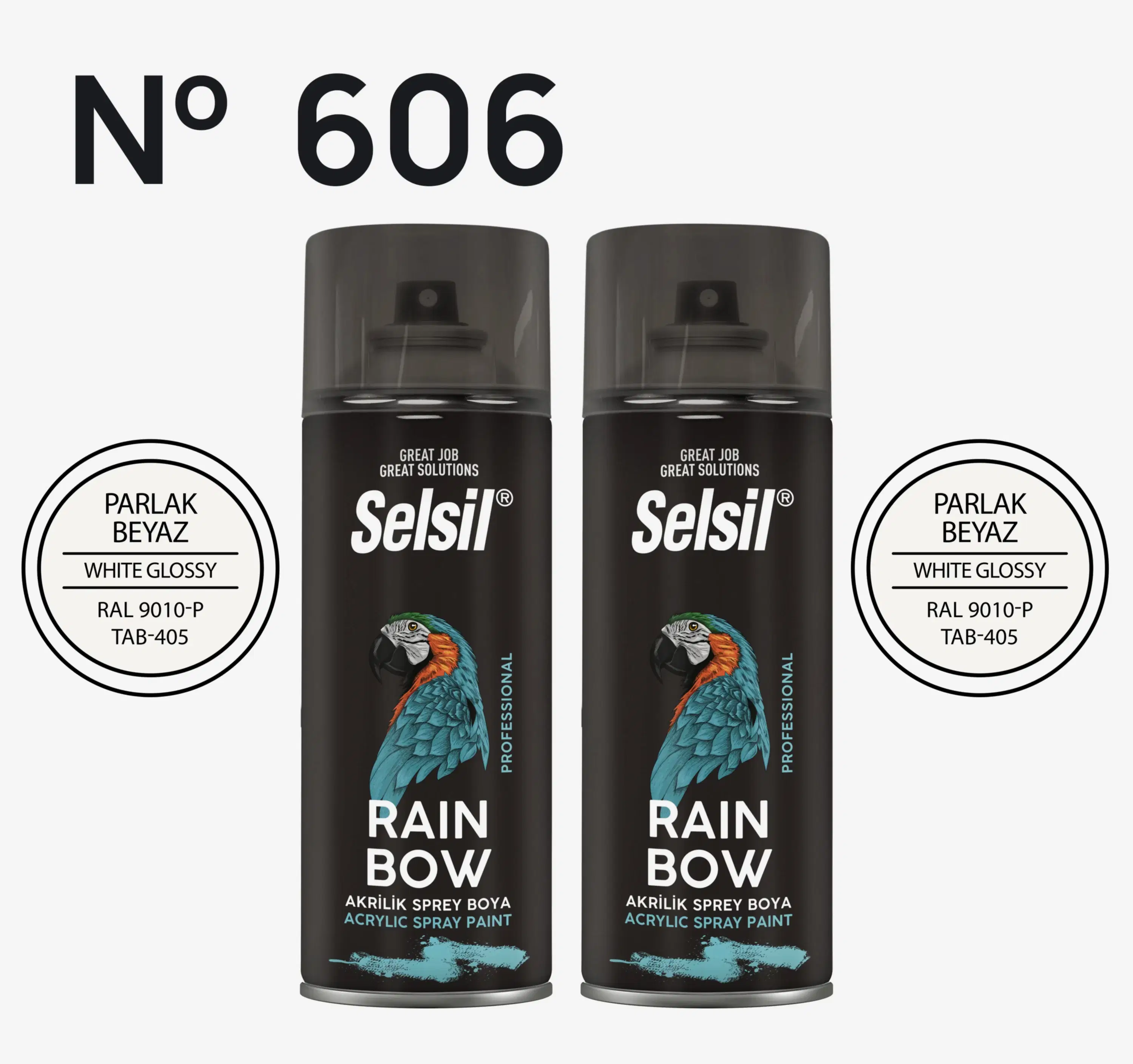 2 x Sprey Boya Parlak Beyaz 400ml
