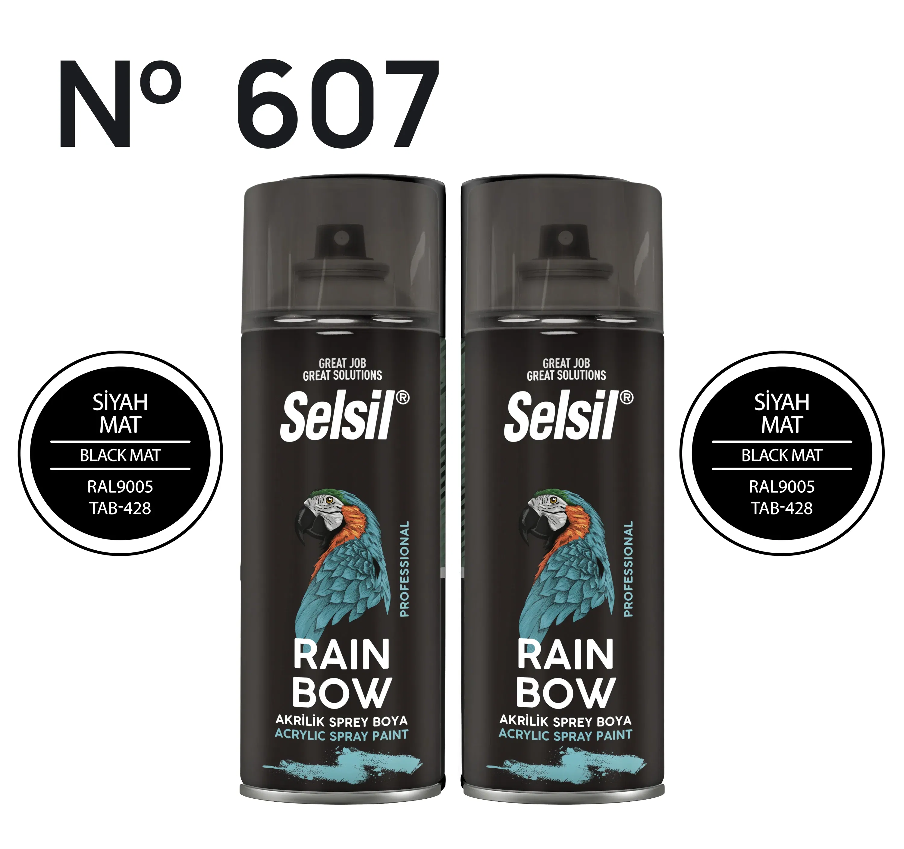 2 x Sprey Boya Mat Siyah 400ml