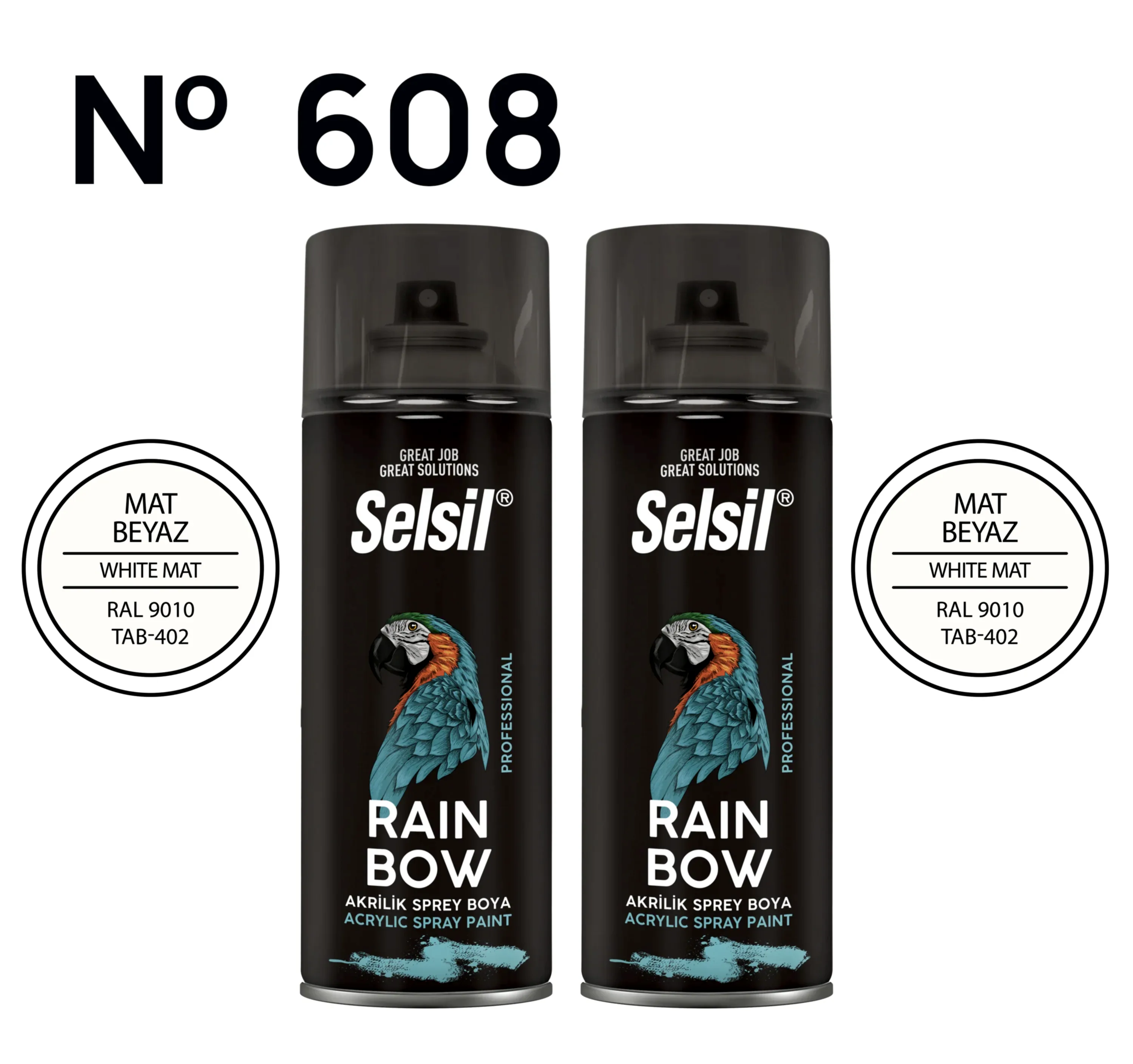 2 x Sprey Boya Mat Beyaz 400ml